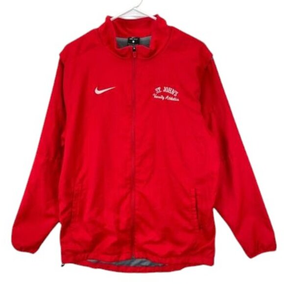 Nike Dri-FIT Men’s L Red St. John’s Track Jacket Full Zip Logo Athletics Sports - Picture 1 of 12